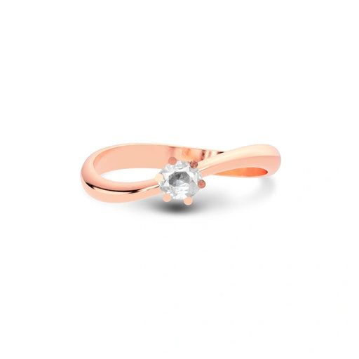 White Sapphire Rose Gold Ring R17