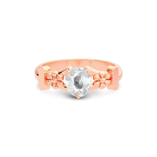 White Sapphire Rose Gold Ring R18