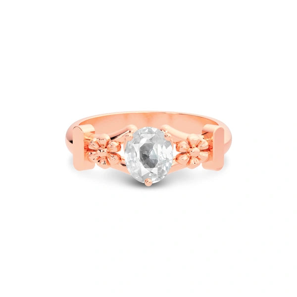 White Sapphire Rose Gold Ring R18