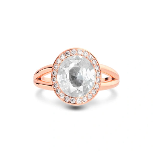 White Sapphire Rose Gold Ring R21