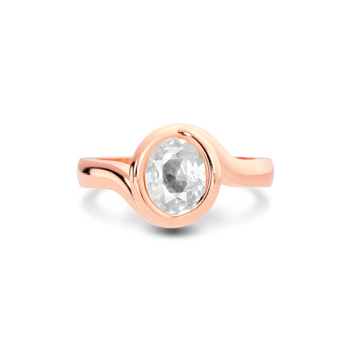 White Sapphire Rose Gold Ring R22