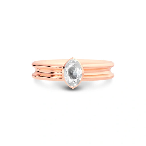 White Sapphire Rose Gold Ring R24