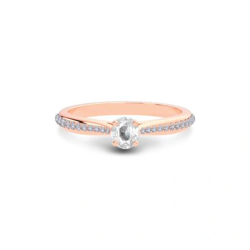 White Sapphire Rose Gold Ring R25