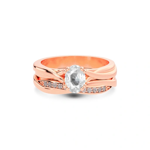 White Sapphire Rose Gold Ring R27