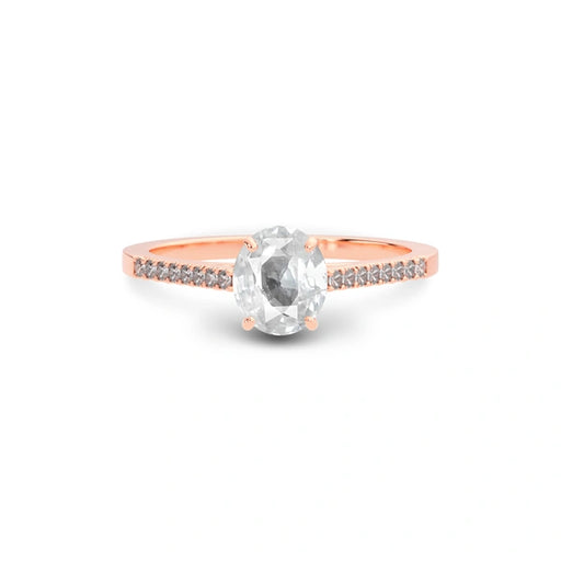 White Sapphire Rose Gold Ring R28