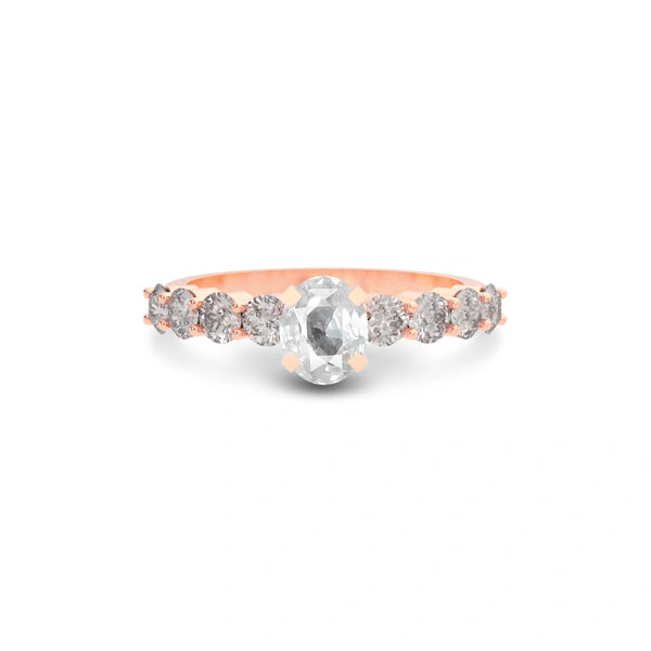 White Sapphire Rose Gold Ring R29