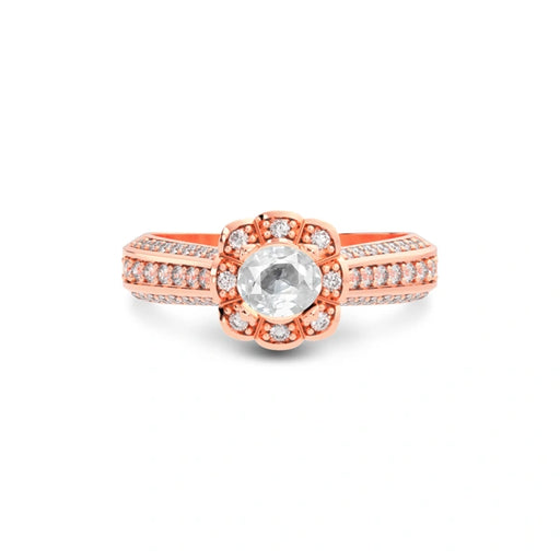 White Sapphire Rose Gold Ring R30