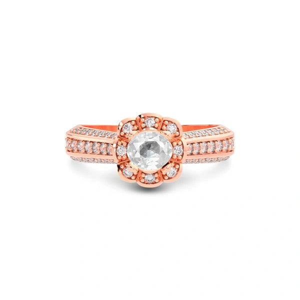 White Sapphire Rose Gold Ring R30