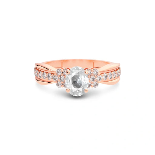 White Sapphire Rose Gold Ring R31