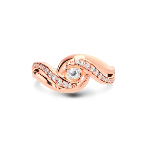 White Sapphire Rose Gold Ring R32