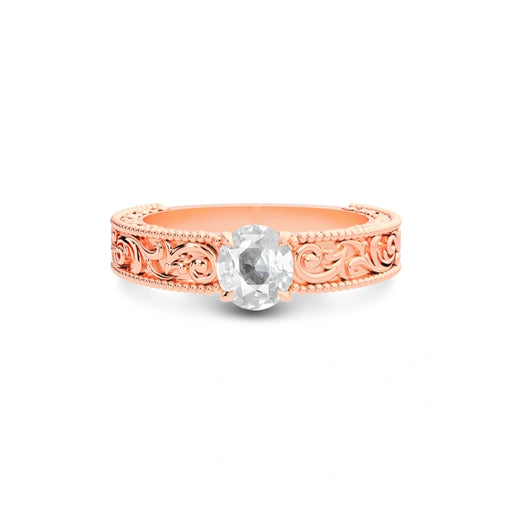 White Sapphire Rose Gold Ring R33