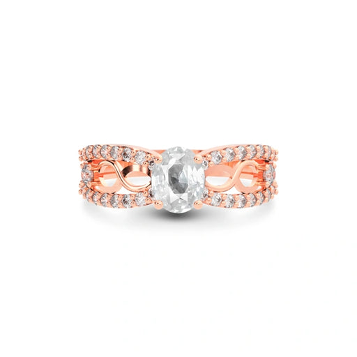 White Sapphire Rose Gold Ring R34
