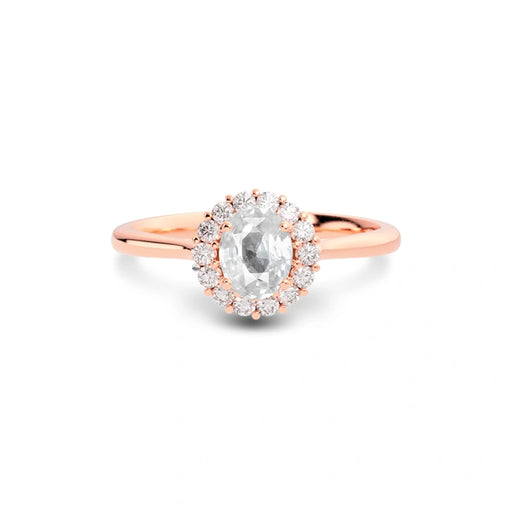 White Sapphire Rose Gold Ring R35