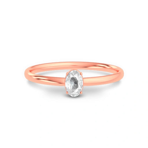 White Sapphire Rose Gold Ring R39