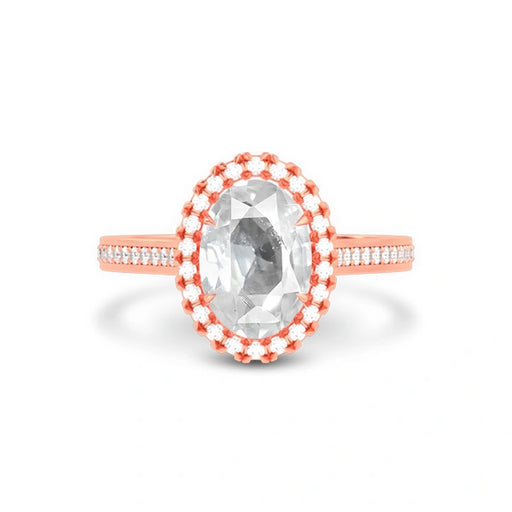 White Sapphire Rose Gold Ring R40