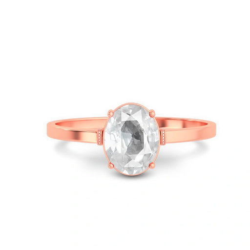 White Sapphire Rose Gold Ring R41