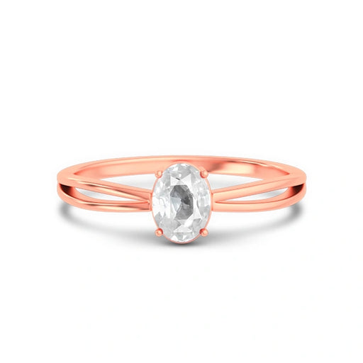 White Sapphire Rose Gold Ring R43