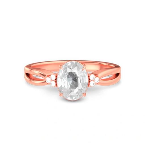 White Sapphire Rose Gold Ring R46
