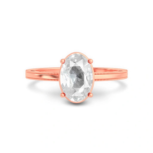 White Sapphire Rose Gold Ring R48