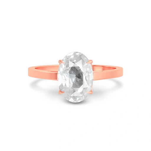 White Sapphire Rose Gold Ring R49