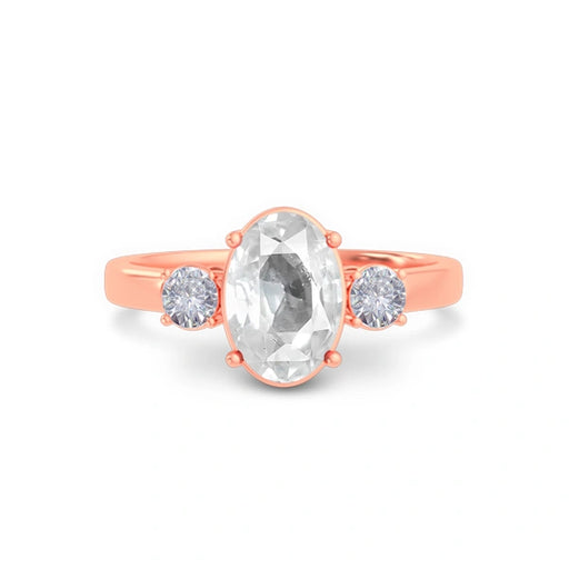 White Sapphire Rose Gold Ring R51