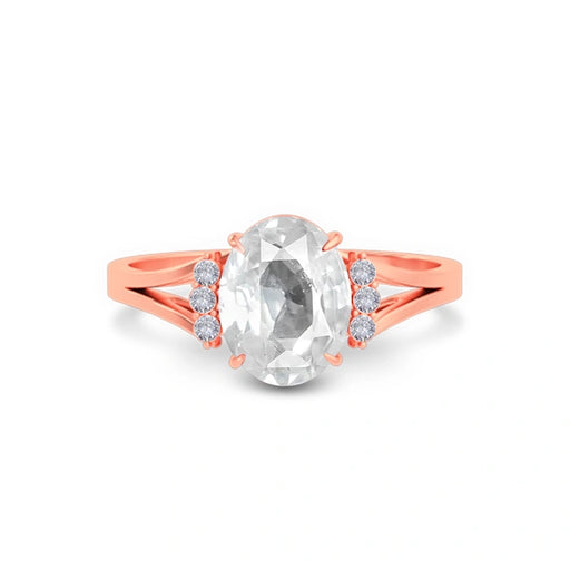 White Sapphire Rose Gold Ring R52