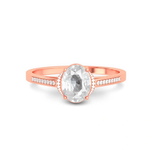 White Sapphire Rose Gold Ring R53