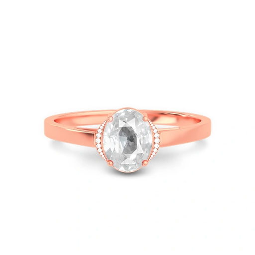 White Sapphire Rose Gold Ring R54