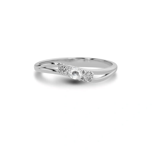 White Sapphire Sterling Silver Ring R1