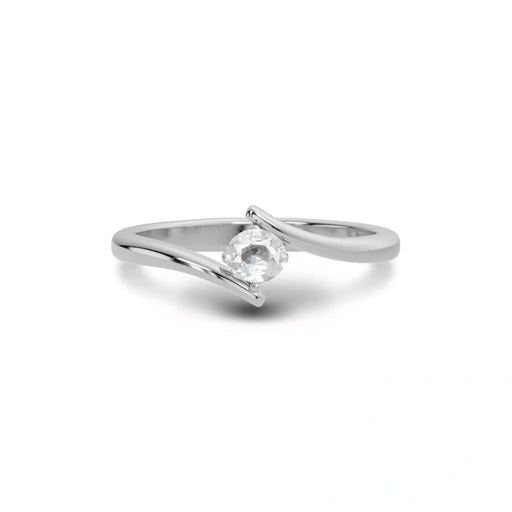 White Sapphire Sterling Silver Ring R2