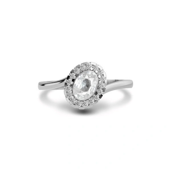 White Sapphire Sterling Silver Ring R5