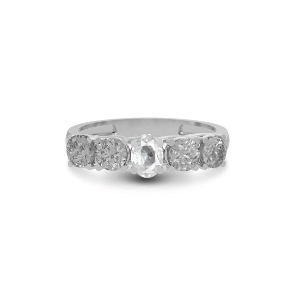 White Sapphire Sterling Silver Ring R10