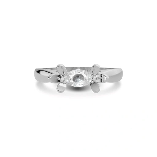White Sapphire Sterling Silver Ring R12