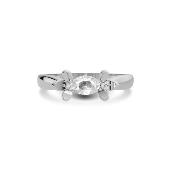 White Sapphire Sterling Silver Ring R12