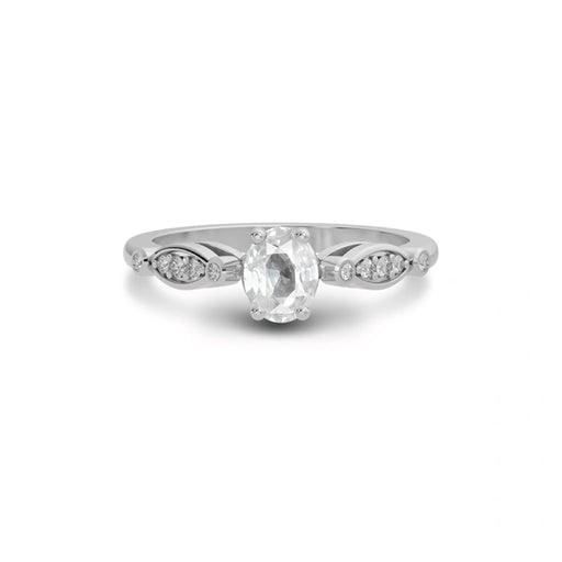White Sapphire Sterling Silver Ring R15
