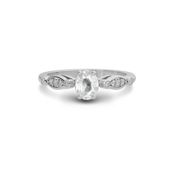 White Sapphire Sterling Silver Ring R15