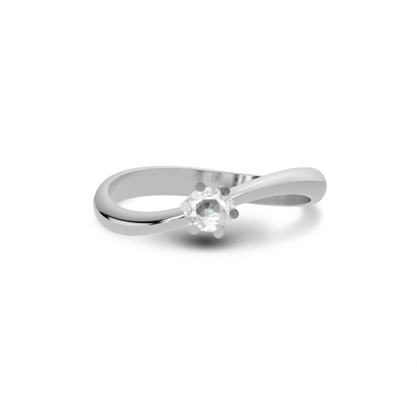 White Sapphire Sterling Silver Ring R17