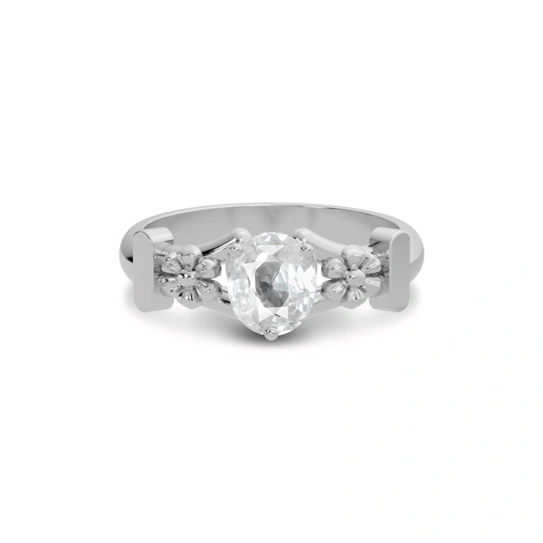 White Sapphire Sterling Silver Ring R18