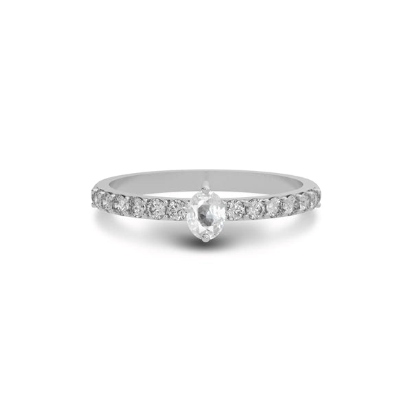 White Sapphire Sterling Silver Ring R20