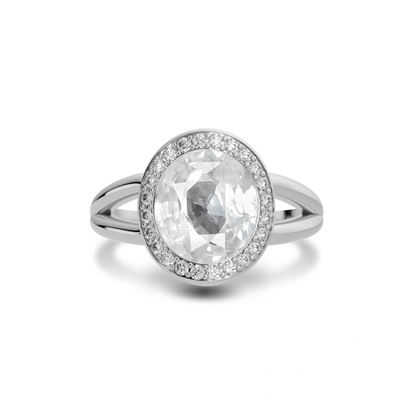 White Sapphire Sterling Silver Ring R21