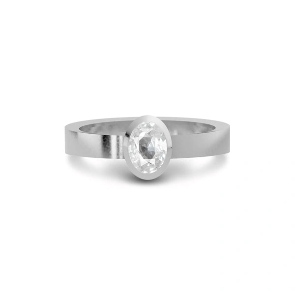 White Sapphire Sterling Silver Ring R23