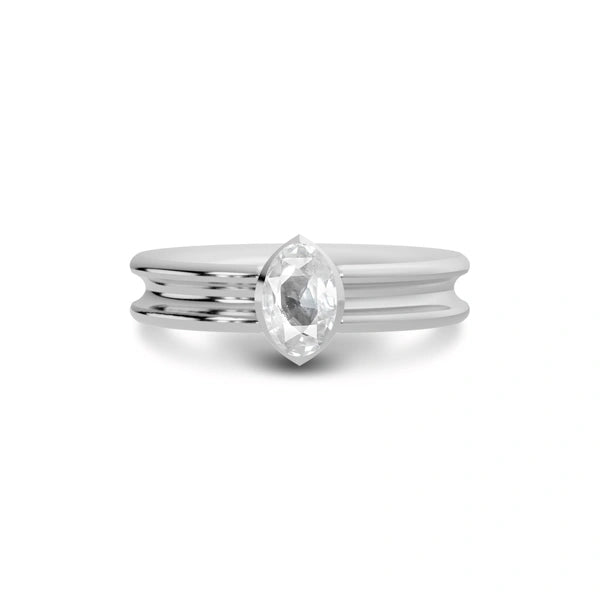 White Sapphire Sterling Silver Ring R24
