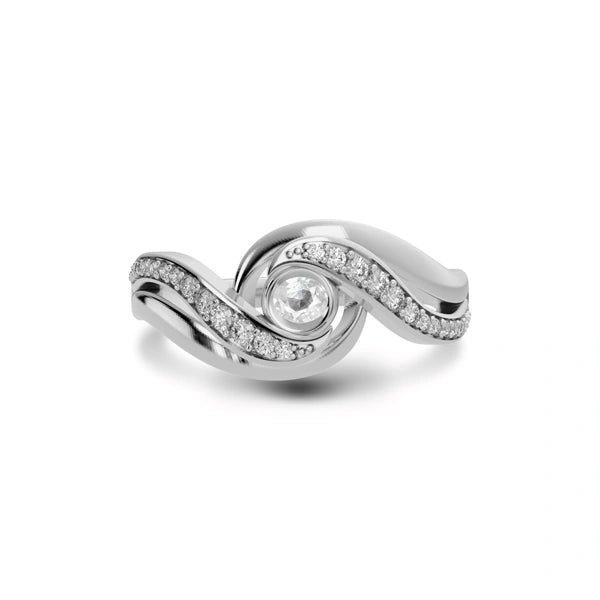 White Sapphire Sterling Silver Ring R32