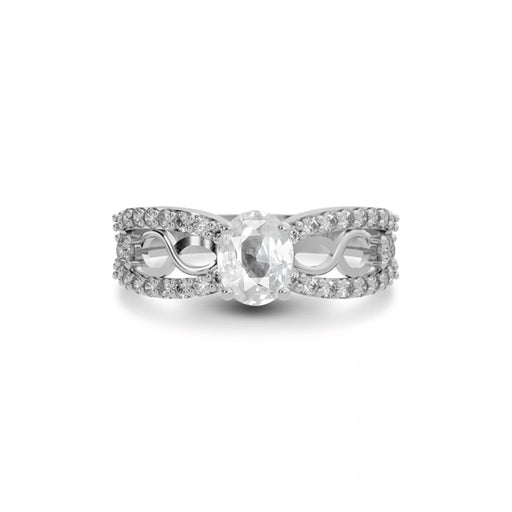 White Sapphire Sterling Silver Ring R34