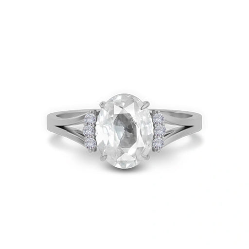 White Sapphire Sterling Silver Ring R52