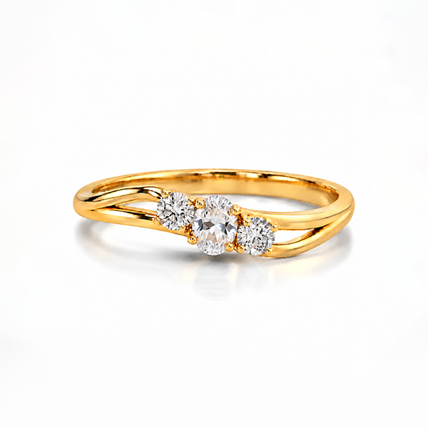 White Sapphire Gold Ring R1