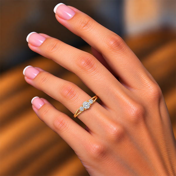 White Sapphire Gold Ring R1