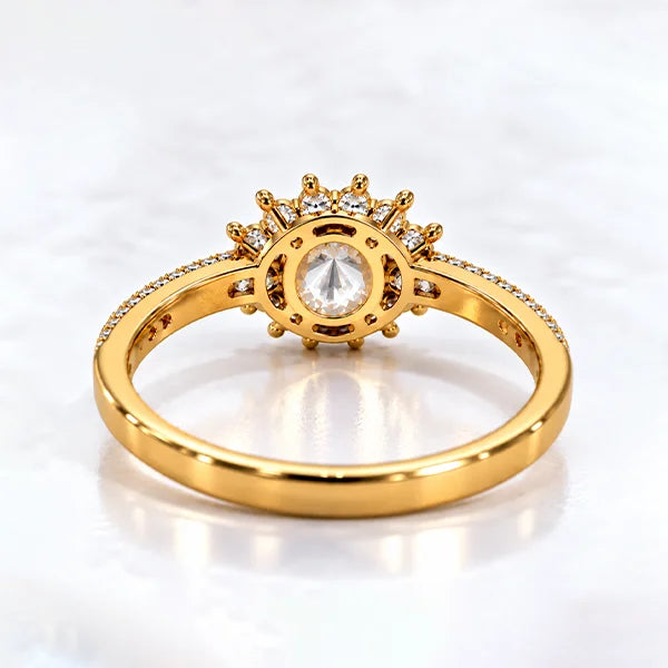 White Sapphire Gold Ring R55
