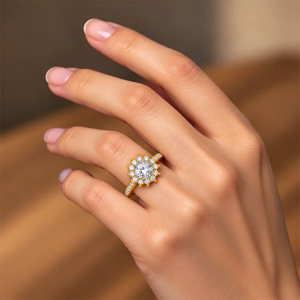 White Sapphire Gold Ring R55