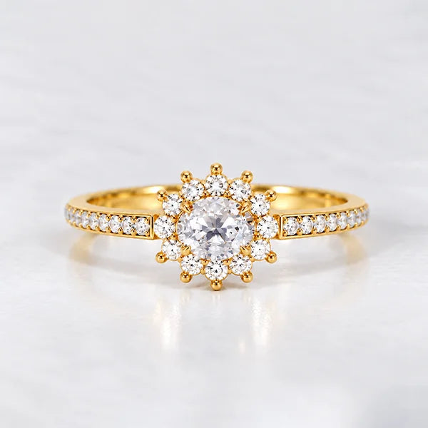 White Sapphire Gold Ring R55